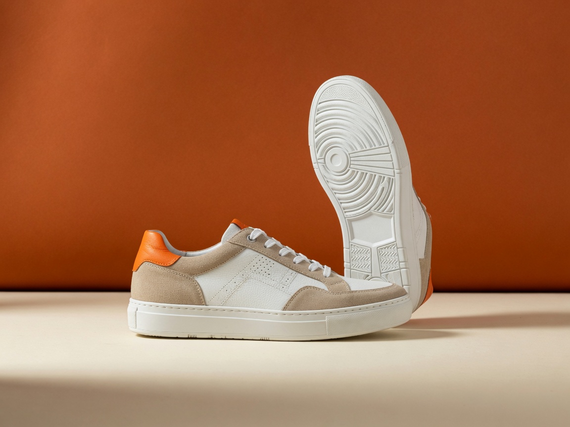 Selected recycled sneakers in a studio